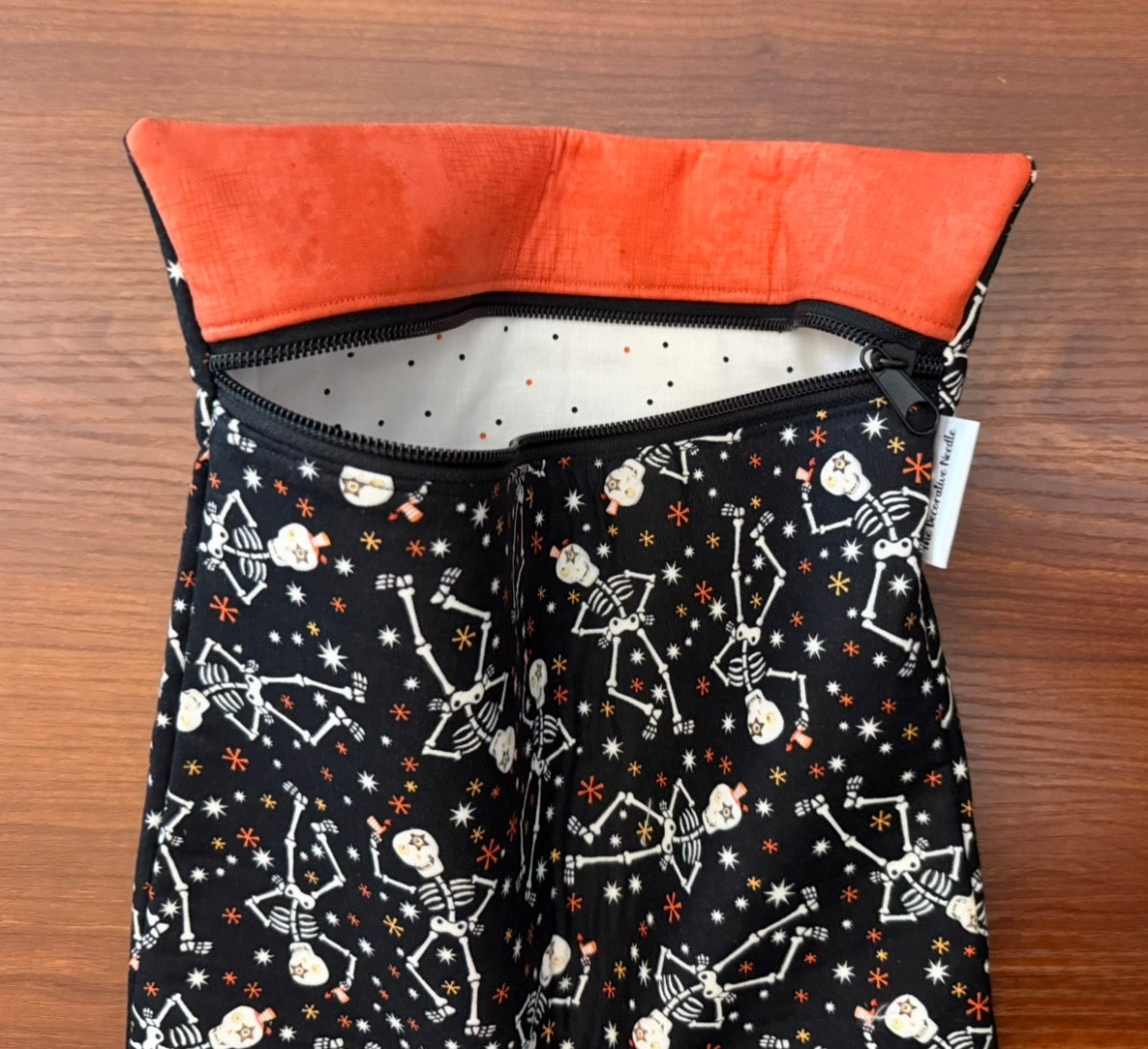 Glow-in-the-dark Skeletons Large project bag for cross stitch & embroidery