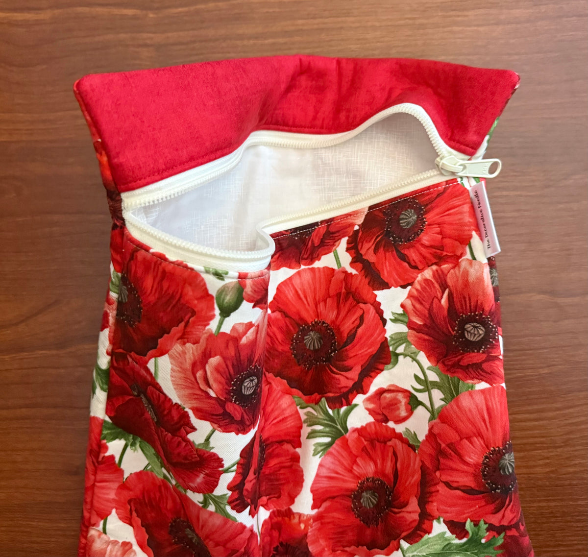 Poppy Passion Large project bag for cross stitch & embroidery