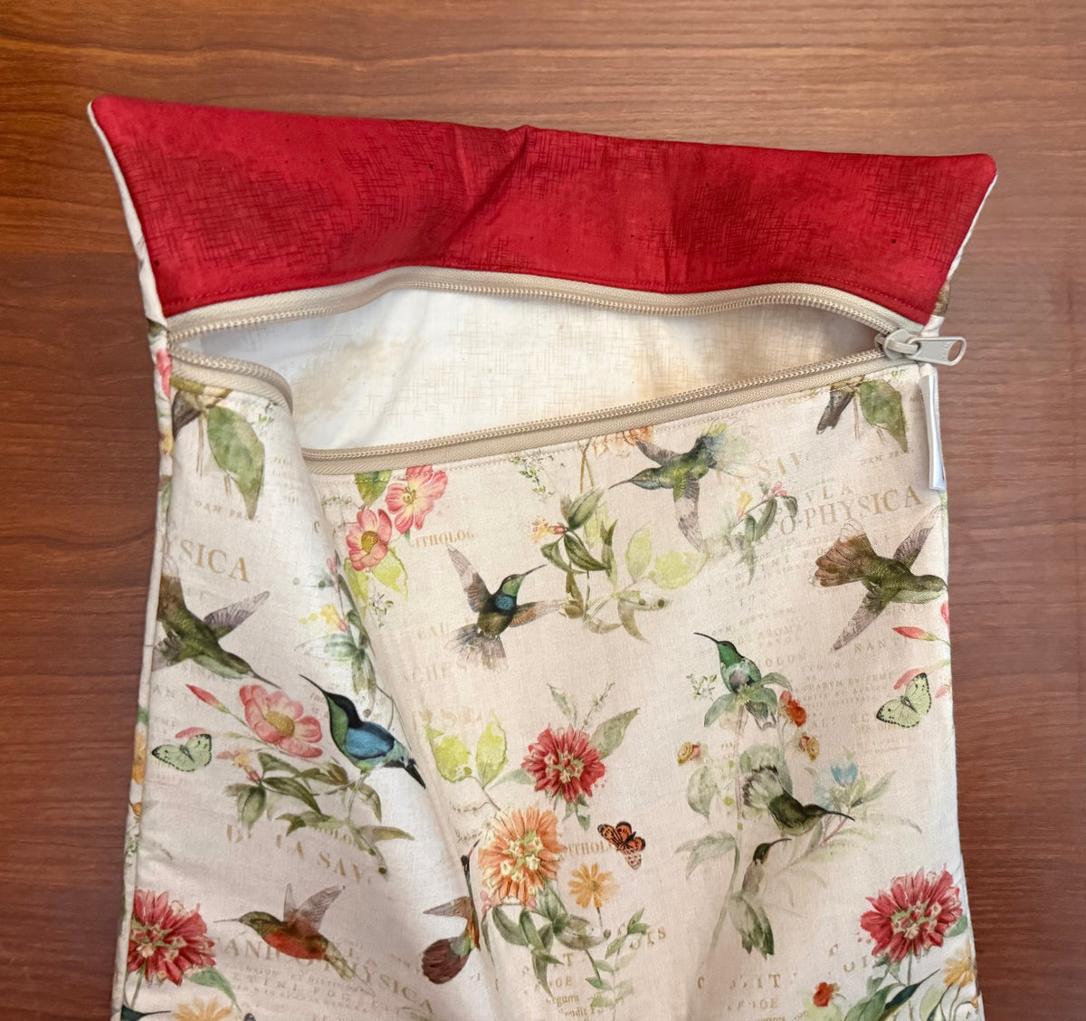 Hummingbird Days Tall project bag for cross stitch & embroidery