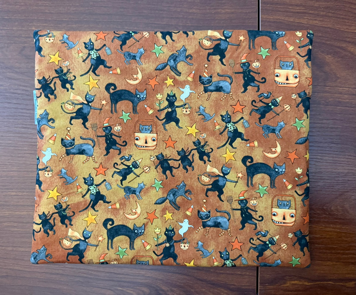 Spooky Cats Regular project bag for cross stitch & embroidery featuring fabric by Teresa Kogut