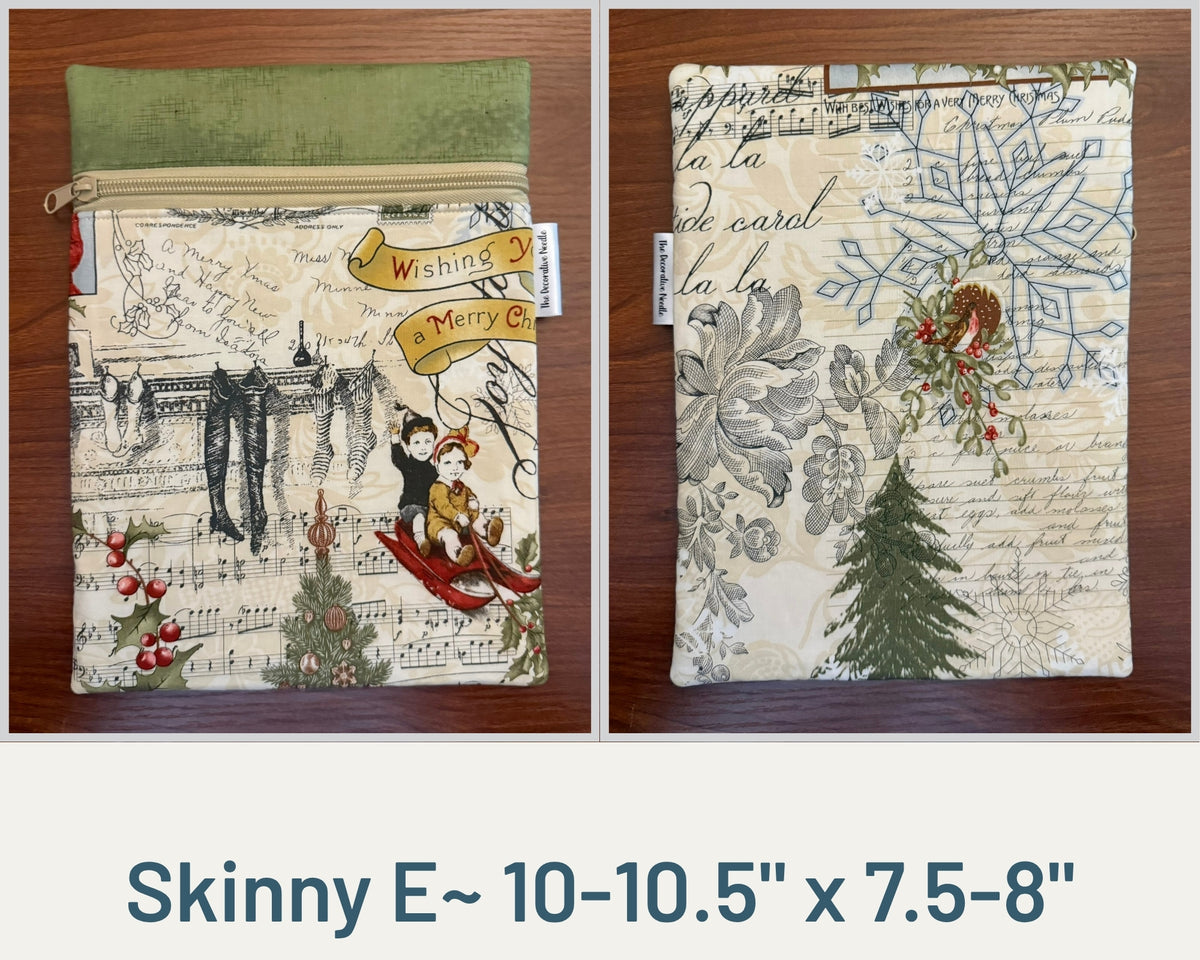 Christmas Collage Skinny project bag for cross stitch & embroidery