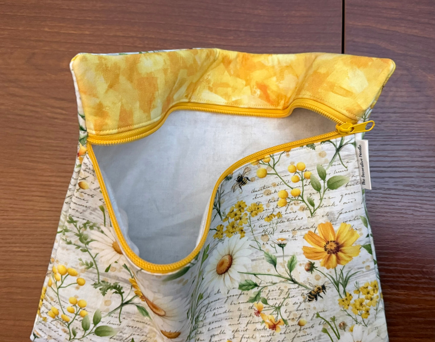 Regular project bag - Daisy Floral Collage
