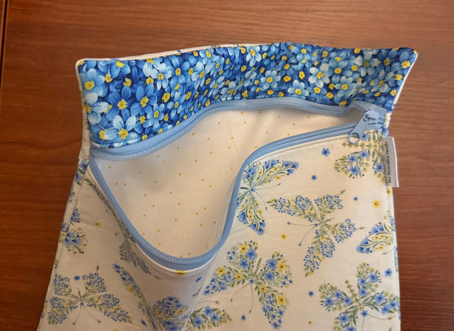 Floral Butterflies Regular project bag for cross stitch & embroidery