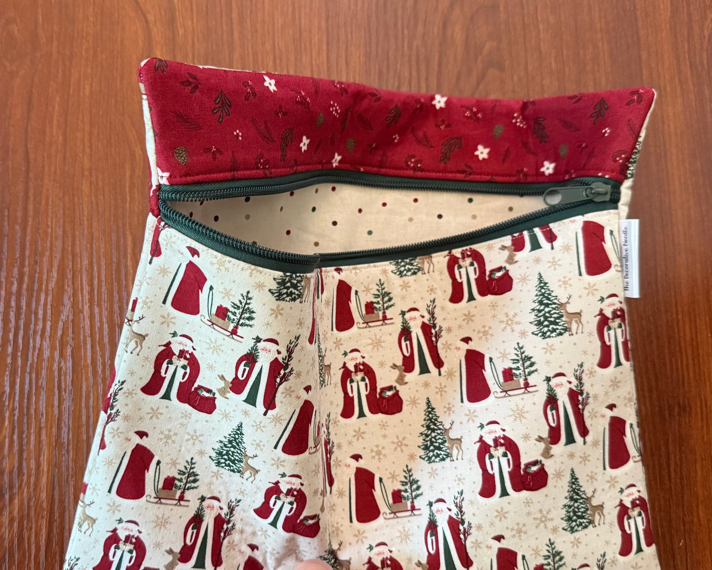 Christmas Time Santa Regular project bag for cross stitch & embroidery