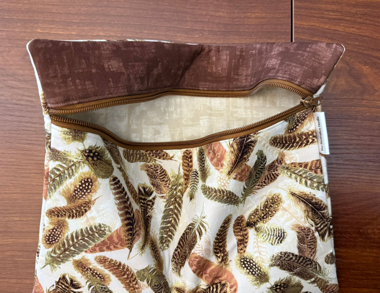 Regular project bag - Gilded Feathers