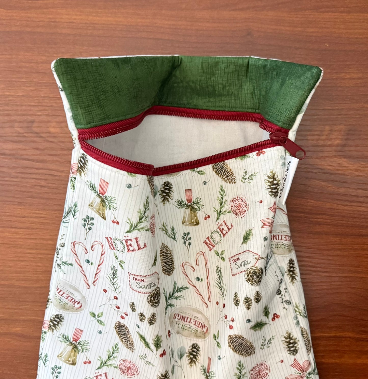 Holiday Spirit motifs Large project bag for cross stitch & embroidery