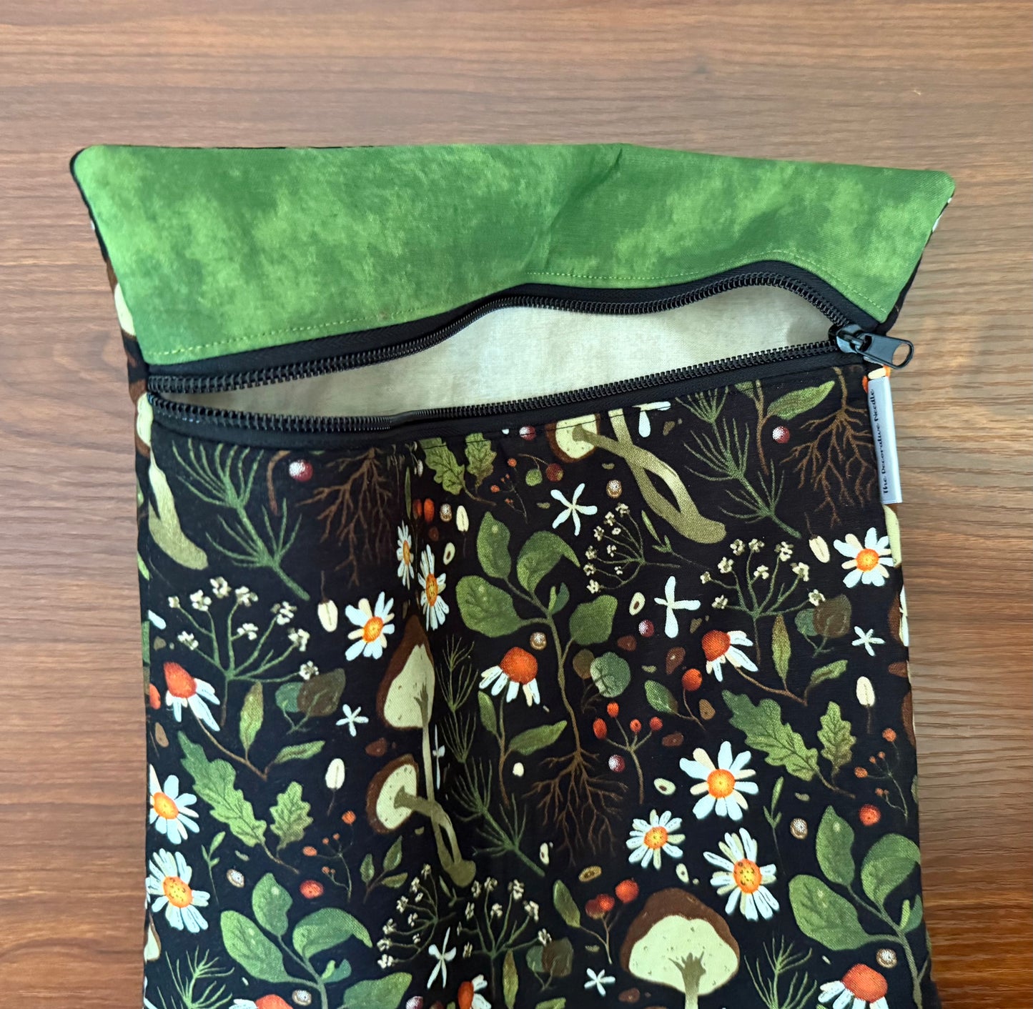 Mushrooms & Daisies Large project bag for cross stitch & embroidery