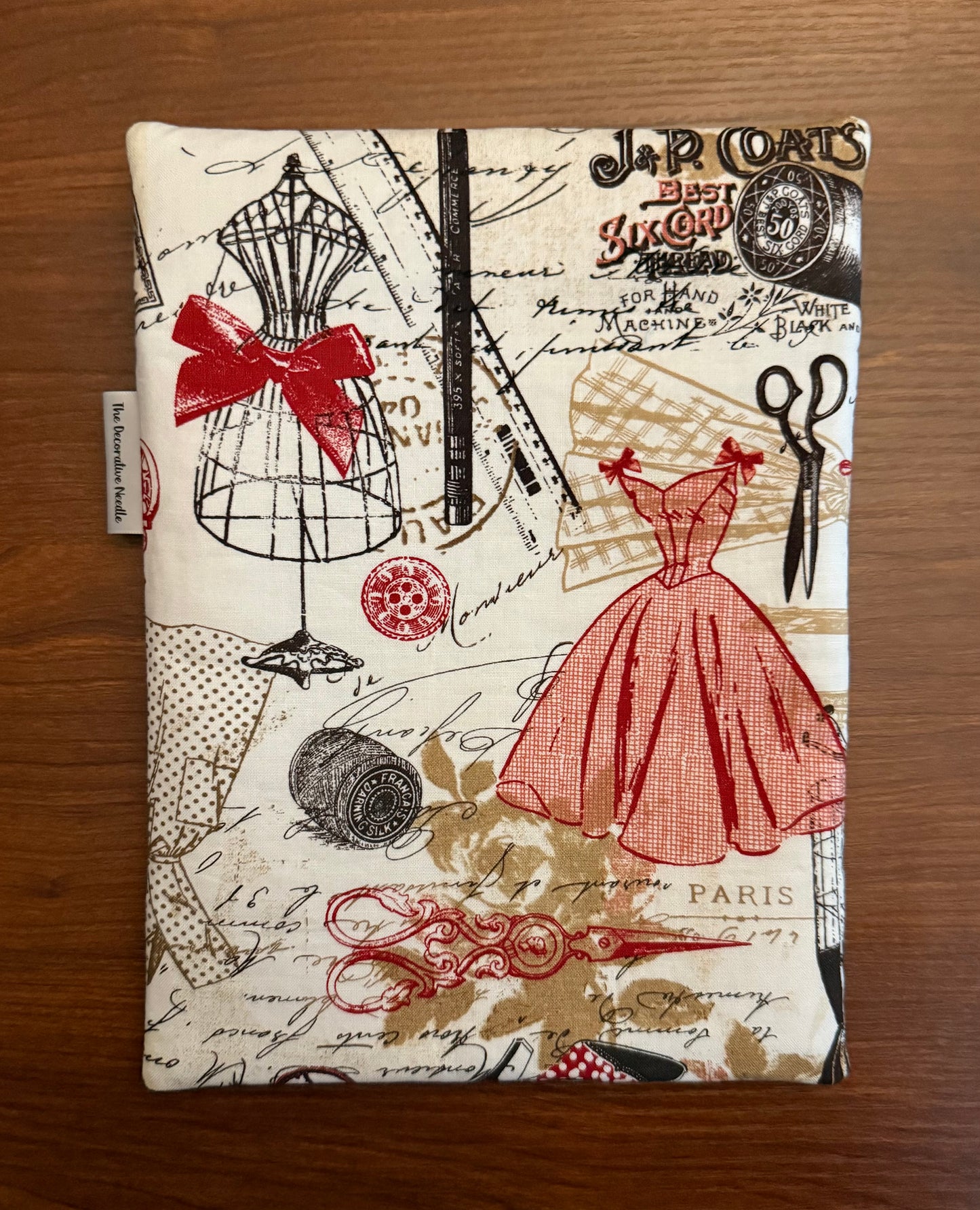 Vintage Dressmaker Skinny project bag for cross stitch & embroidery