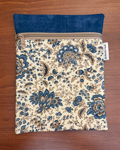 American Icons Blue & Beige Skinny project bag for cross stitch & embroidery