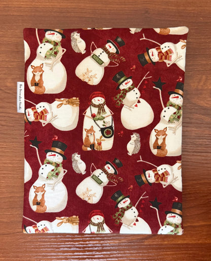 Northern Christmas Snowmen Skinny project bag for cross stitch & embroidery featuring fabric by Teresa Kogut
