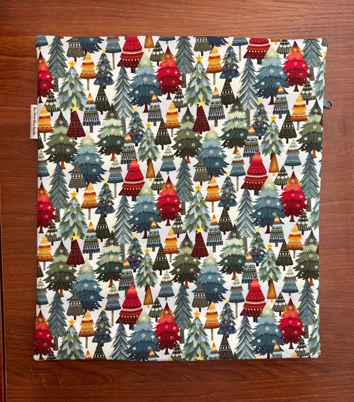 Nordic Holiday Trees Tall project bag for cross stitch & embroidery