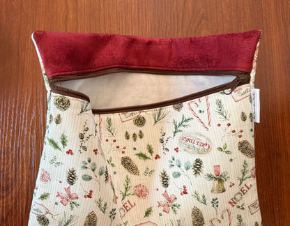 Holiday Spirit Tossed Motifs Regular project bag for cross stitch & embroidery
