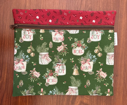 Holiday Spirit Greenery Regular project bag for cross stitch & embroidery