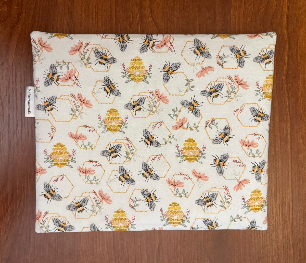 Embroidered Bees print Regular project bag for cross stitch & embroidery