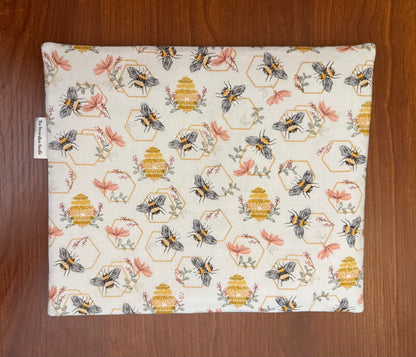 Embroidered Bees print Regular project bag for cross stitch & embroidery