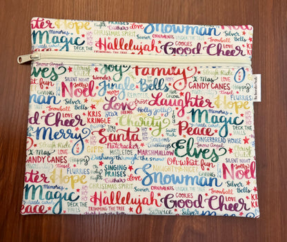 Christmas and Winter Typography Regular project bag for cross stitch & embroidery