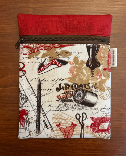 Vintage Dressmaker Skinny project bag for cross stitch & embroidery