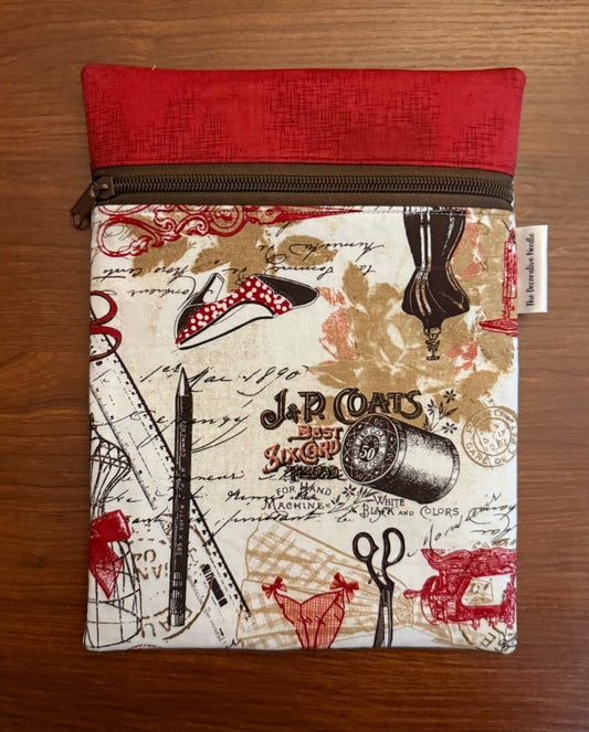 Vintage Dressmaker Skinny project bag for cross stitch & embroidery