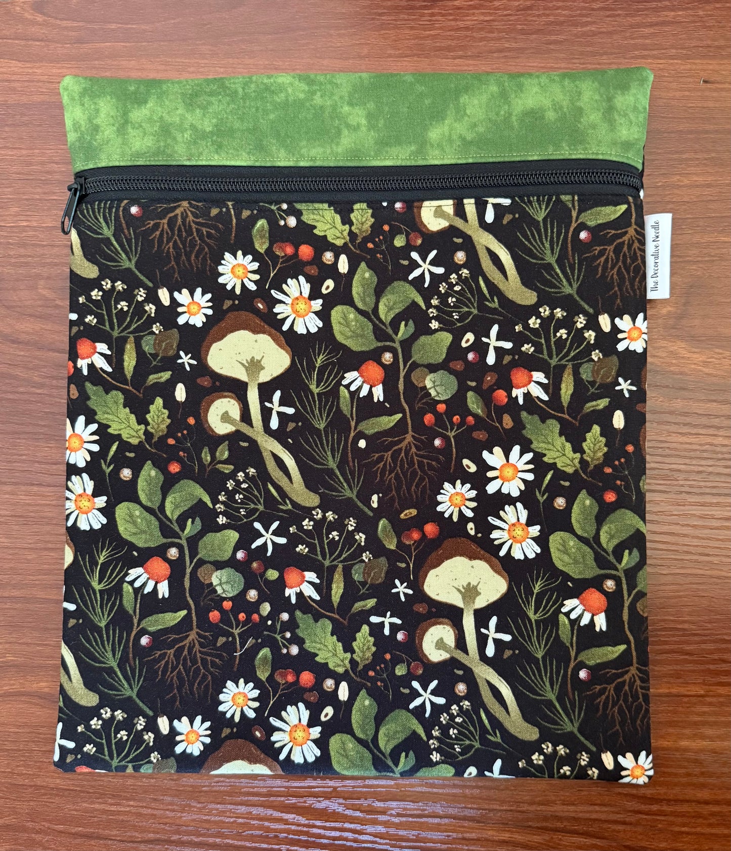 Mushrooms & Daisies Large project bag for cross stitch & embroidery