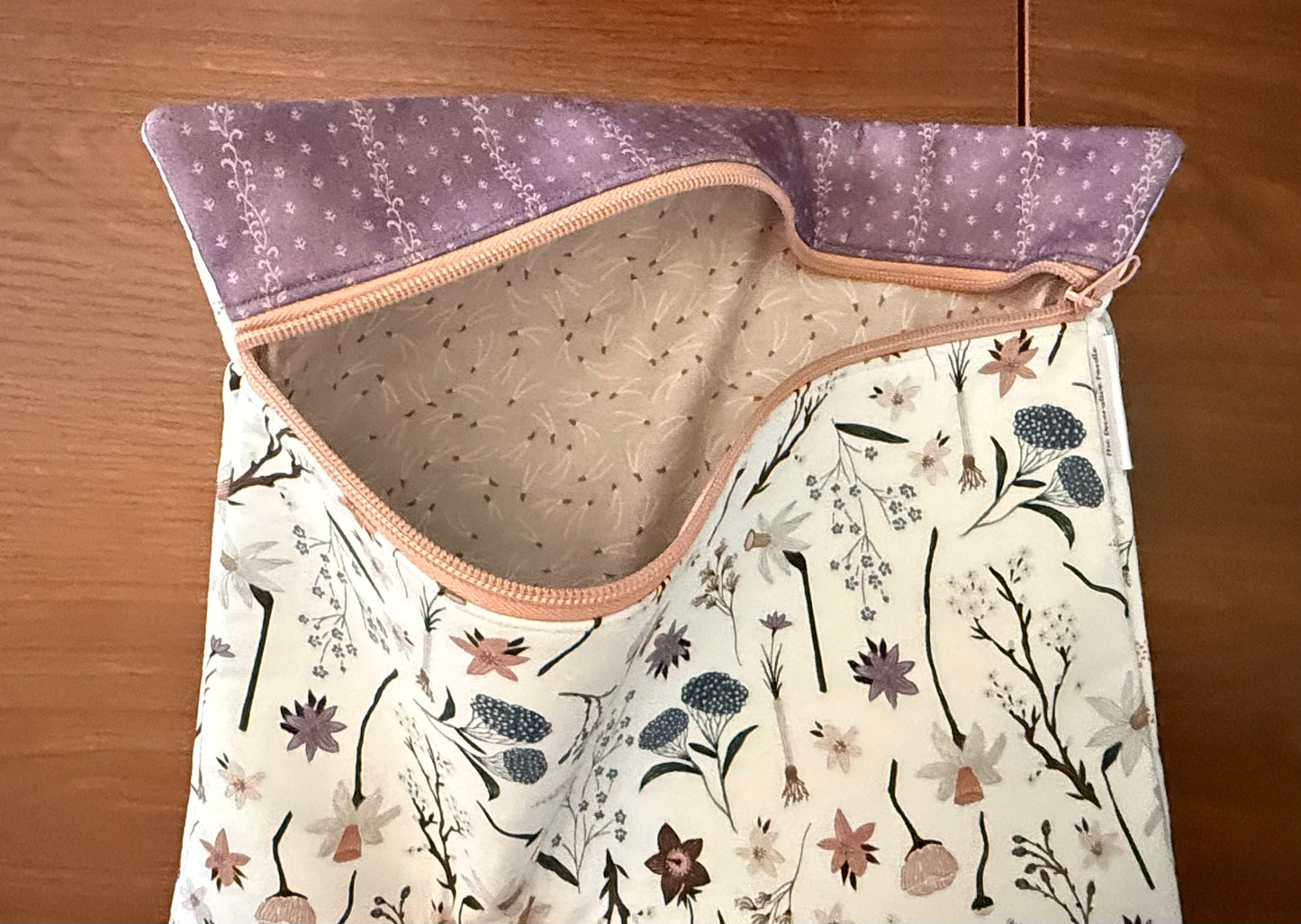 Scattered Floral Regular project bag for cross stitch & embroidery