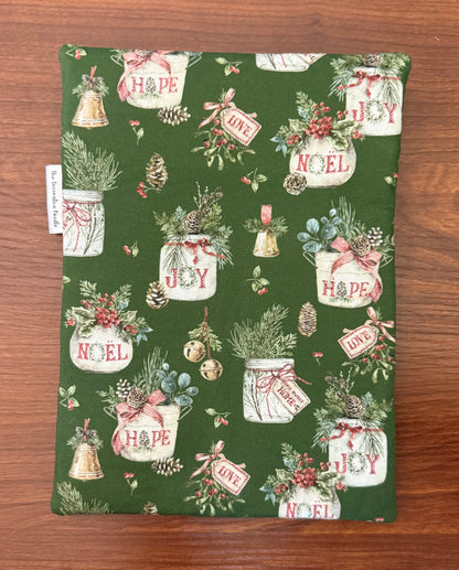 Holiday Spirit Greenery Skinny project bag for cross stitch & embroidery