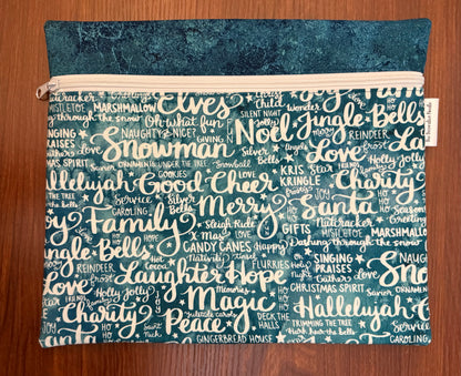 Christmas and Winter Typography Regular project bag for cross stitch & embroidery