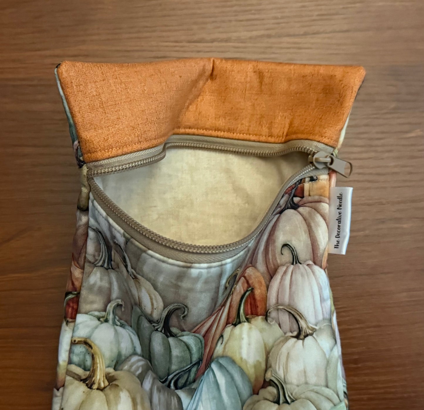 Colorful Pumpkins Skinny project bag for cross stitch & embroidery