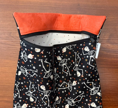 Glow-in-the-dark Skeletons Large project bag for cross stitch & embroidery
