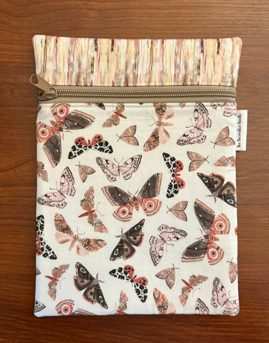Fluttering Moths Skinny project bag for cross stitch & embroidery