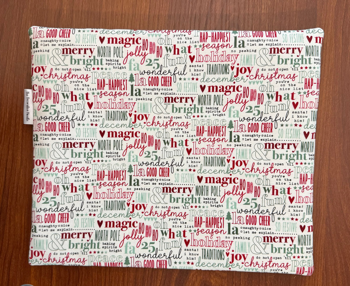 Evergreen Wishes Typography Regular project bag for cross stitch & embroidery