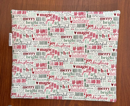 Evergreen Wishes Typography Regular project bag for cross stitch & embroidery