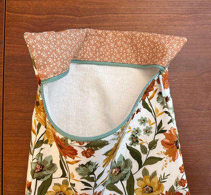 Worth Repeating Tall floral project bag for cross stitch & embroidery