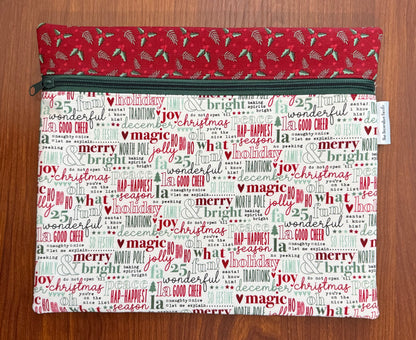 Evergreen Wishes Typography Regular project bag for cross stitch & embroidery