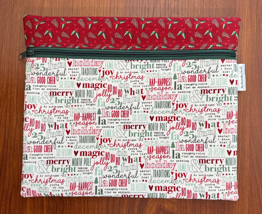 Evergreen Wishes Typography Regular project bag for cross stitch & embroidery