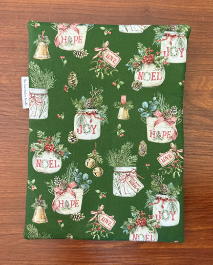Holiday Spirit Greenery Skinny project bag for cross stitch & embroidery