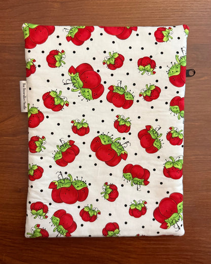 Tomato Pincushion Skinny project bag for cross stitch & embroidery
