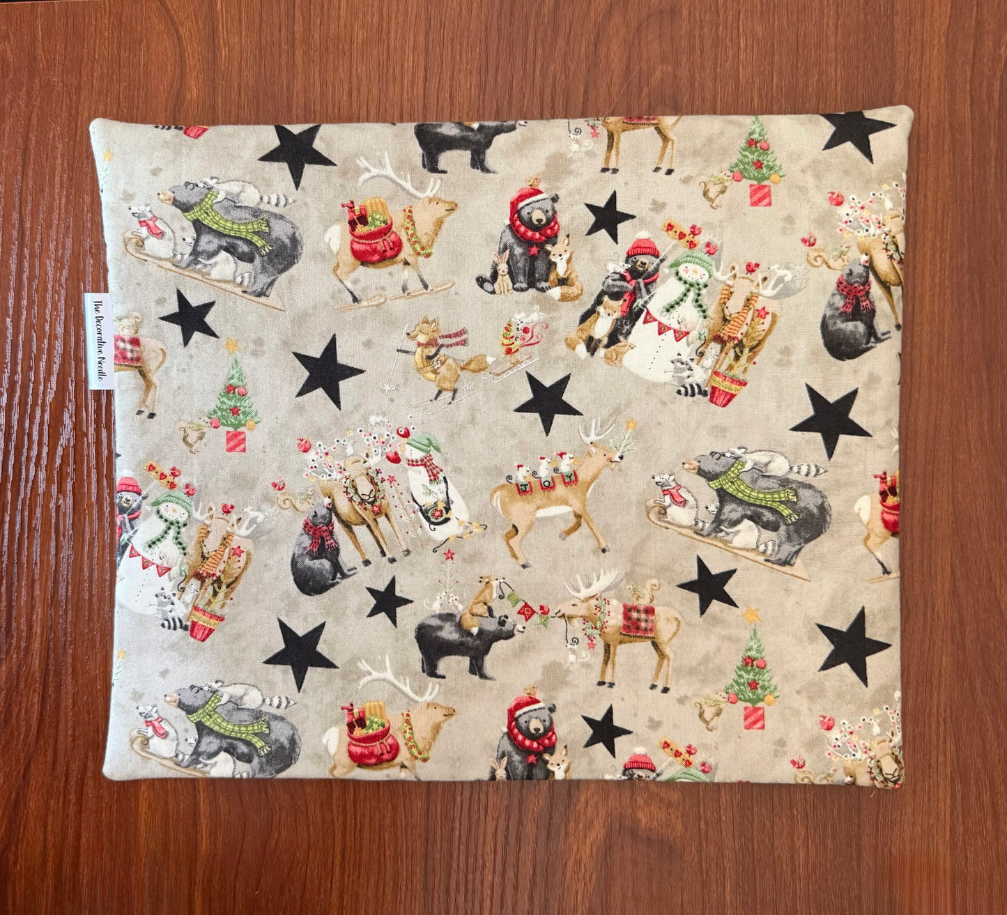 Northern Christmas motifs Regular project bag for cross stitch & embroidery featuring fabric by Teresa Kogut