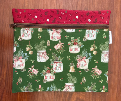 Holiday Spirit Greenery Regular project bag for cross stitch & embroidery