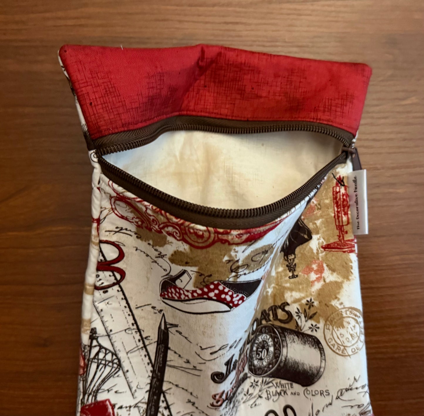 Vintage Dressmaker Skinny project bag for cross stitch & embroidery