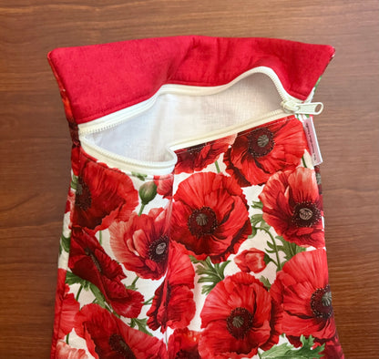 Poppy Passion Large project bag for cross stitch & embroidery