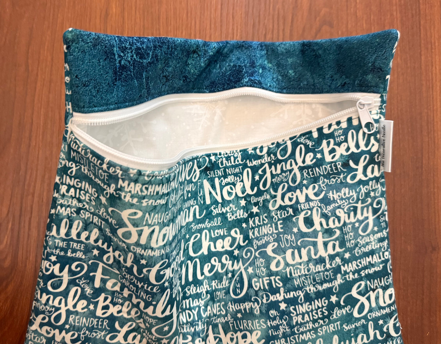 Christmas and Winter Typography Regular project bag for cross stitch & embroidery