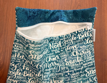 Christmas and Winter Typography Regular project bag for cross stitch & embroidery