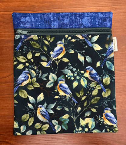 Blue Bird Large project bag for cross stitch & embroidery