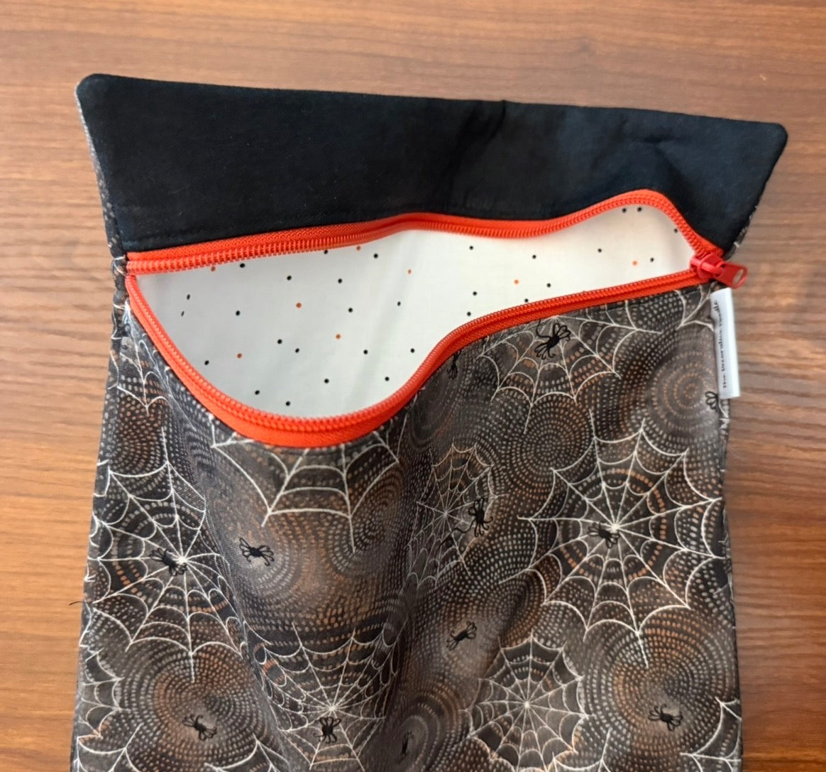 Spider Webs & Swirls Large project bag for cross stitch & embroidery