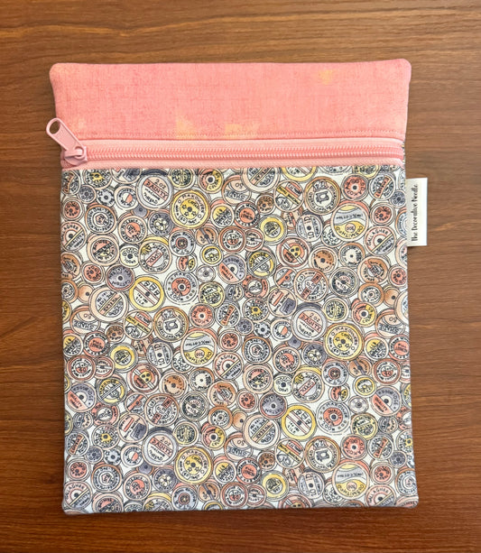Vintage Spools Skinny project bag for cross stitch & embroidery