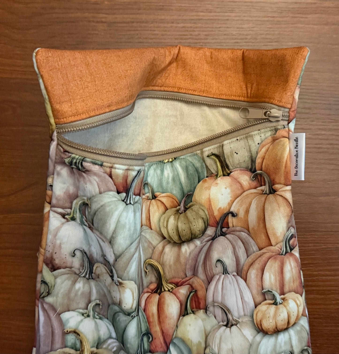 Colorful Pumpkins Large project bag for cross stitch & embroidery