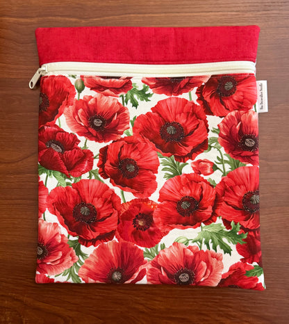 Poppy Passion Large project bag for cross stitch & embroidery