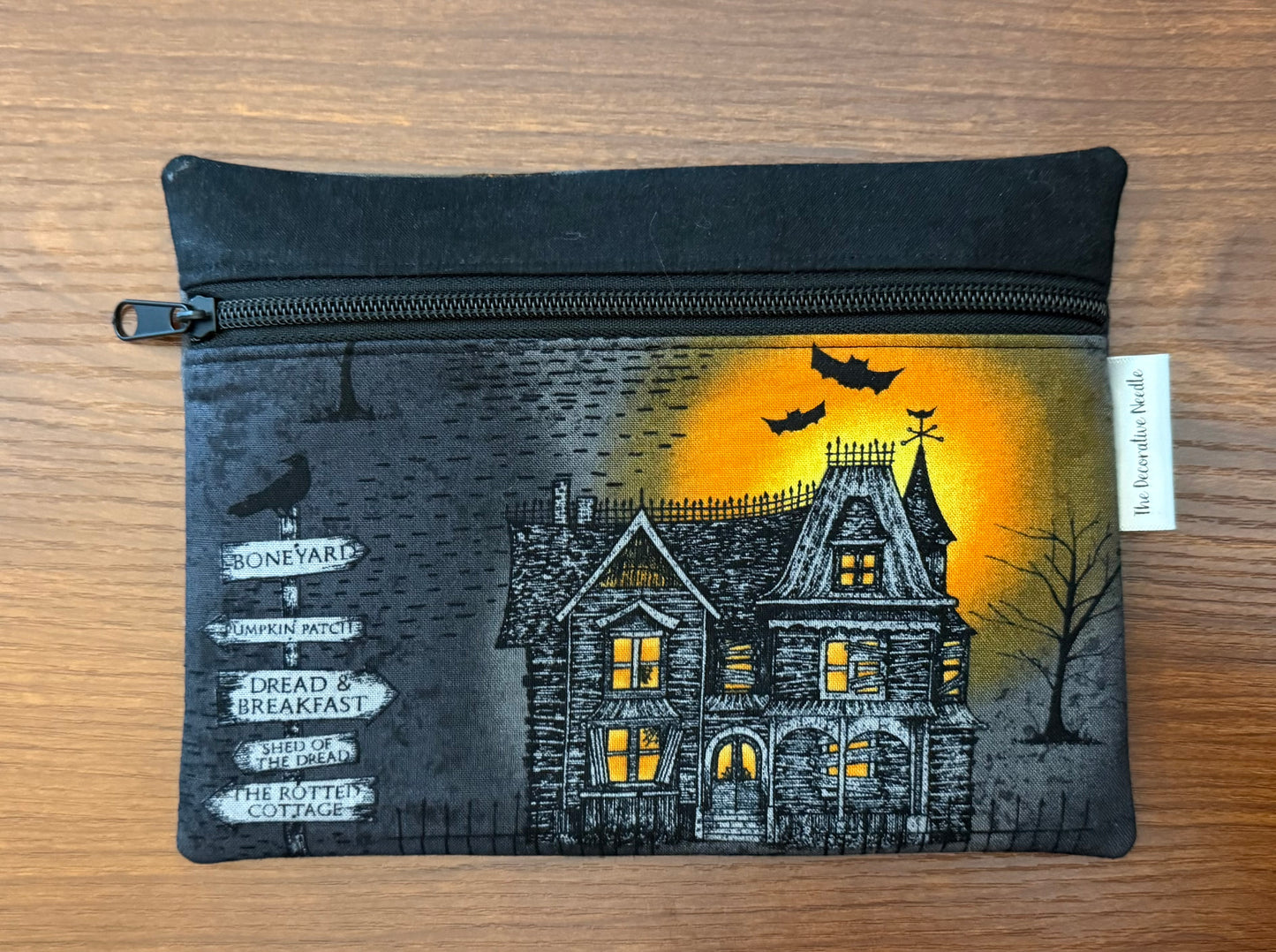 Haunted Houses Notions bag for cross stitch & embroidery