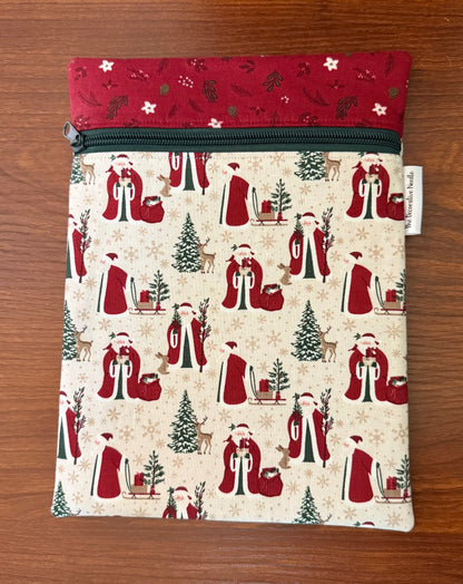 Christmas Time Santa Skinny project bag for cross stitch & embroidery