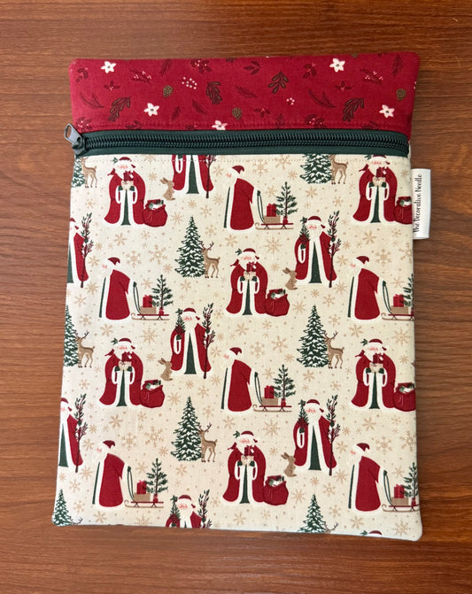 Christmas Time Santa Skinny project bag for cross stitch & embroidery